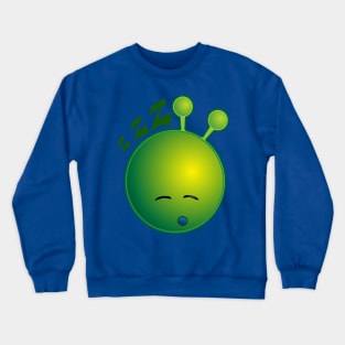 Sleepy Alien Monster ET Extraterrestrial Martian Green Man Emoji for Women, Men and Kids 15 Crewneck Sweatshirt